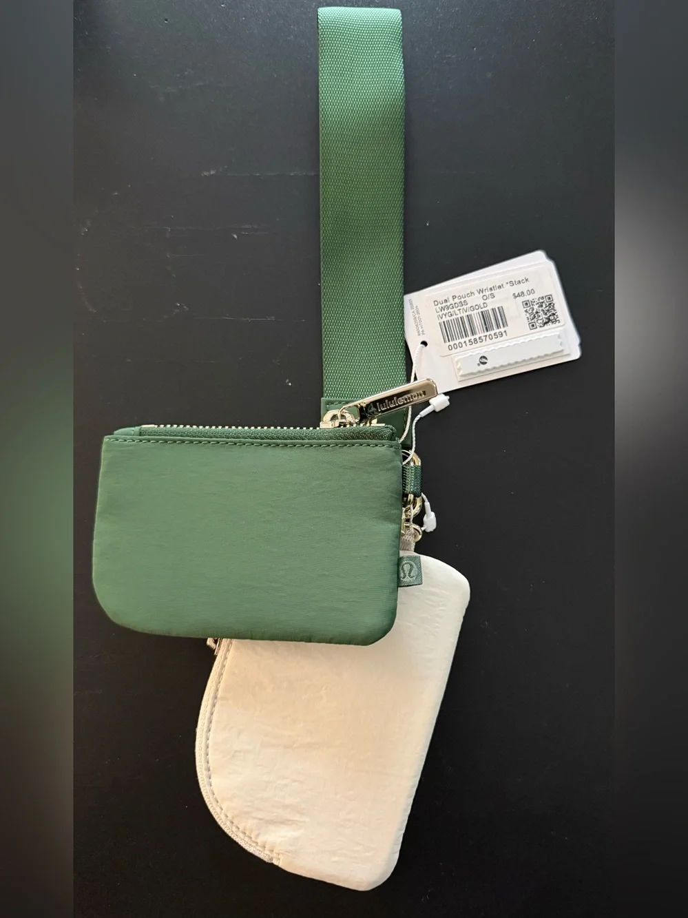 Lululemon Athletica NWT Dual Pouch Wristlet Stack w/Gold